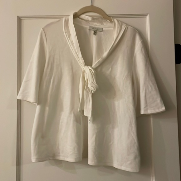 Anthropologie Eri + Ali tie front white blouse - Picture 4 of 6